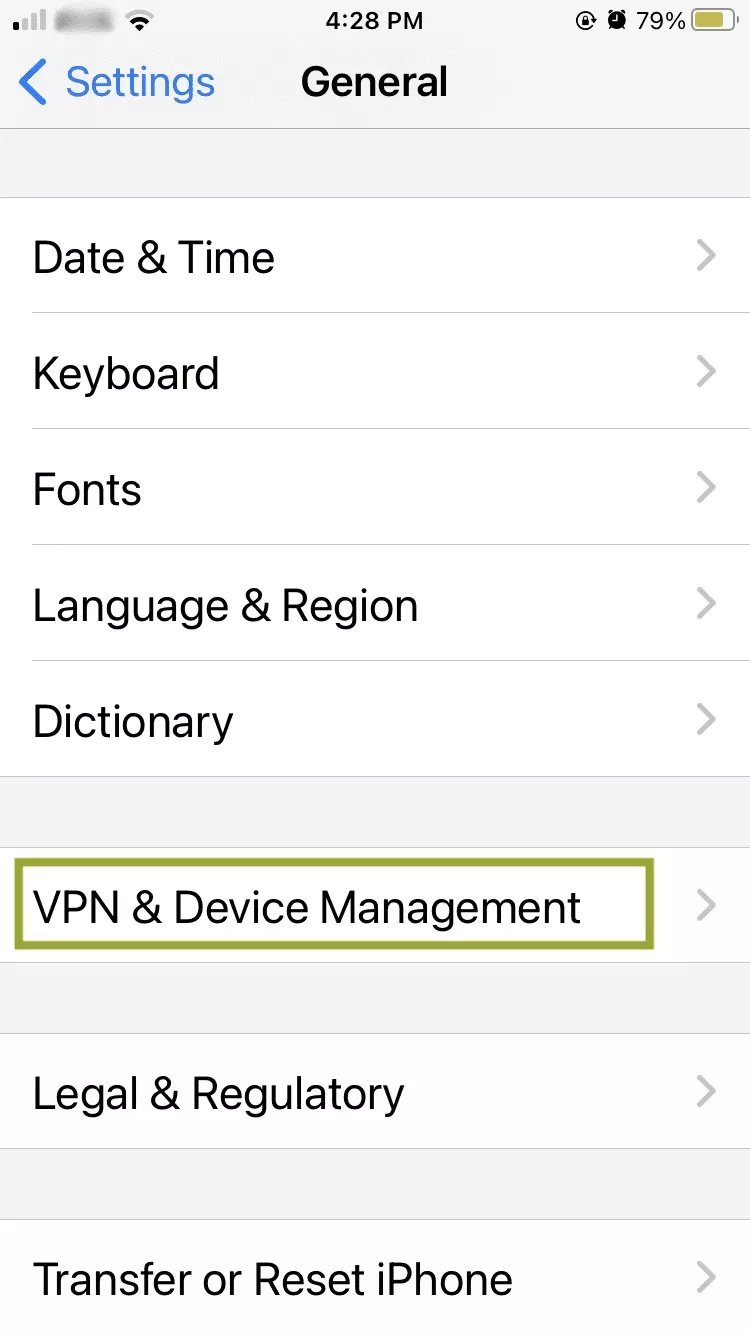 Select the VPN Option