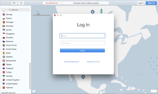 Sign in the Mac VPN App