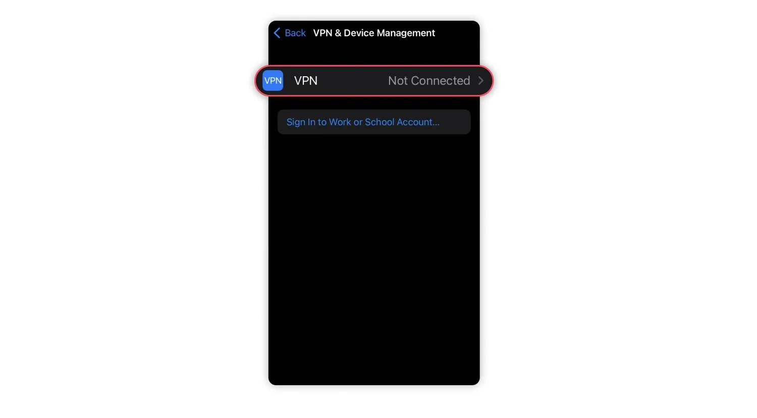 click on VPN